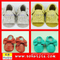 Yiwu factory wholesale dubai Cheap beautiful color tassels and bow moccasin kid sport shoes